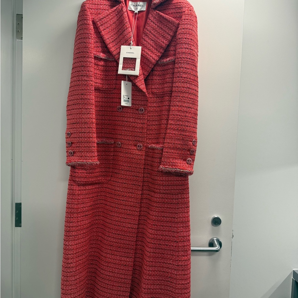 Chanel Textured Scarlet Coat